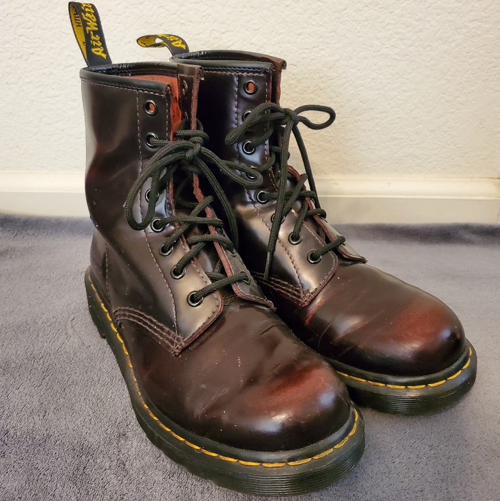 Red Doc Martens 8-Eye Boots